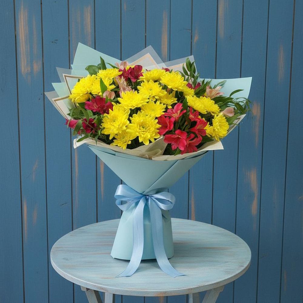 Букет цветов из: Альстромерии и Хризантемы в Дубовке Тульская область