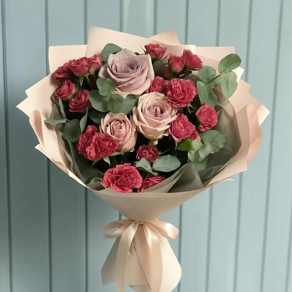 Букет цветов из: Гвоздики и Розы в Дубовке Тульская область