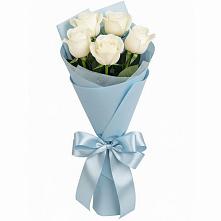 Букет 5 Белых роз Проуд #REPLACE_PRED# Дубовке Тульская область