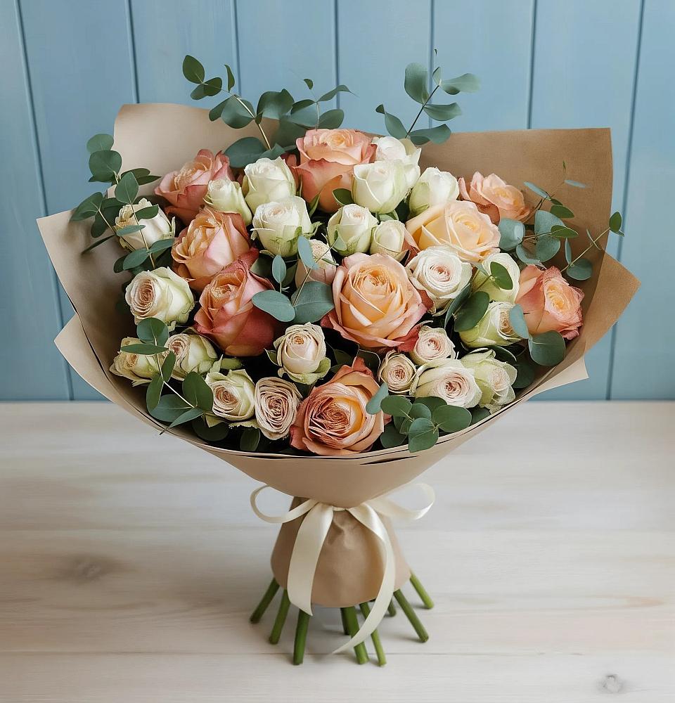 Букет цветов из: Альстромерии и Розы в Дубовке Тульская область