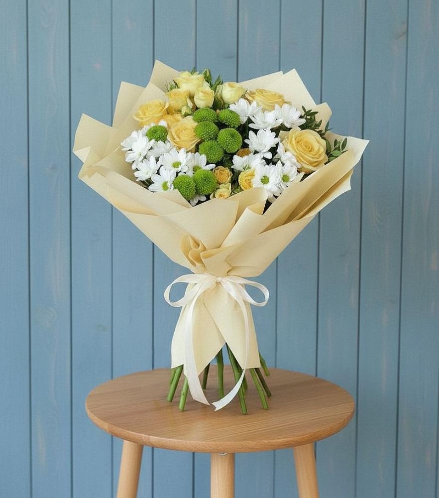 Букет цветов из: Хризантемы и Розы в Дубовке Тульская область