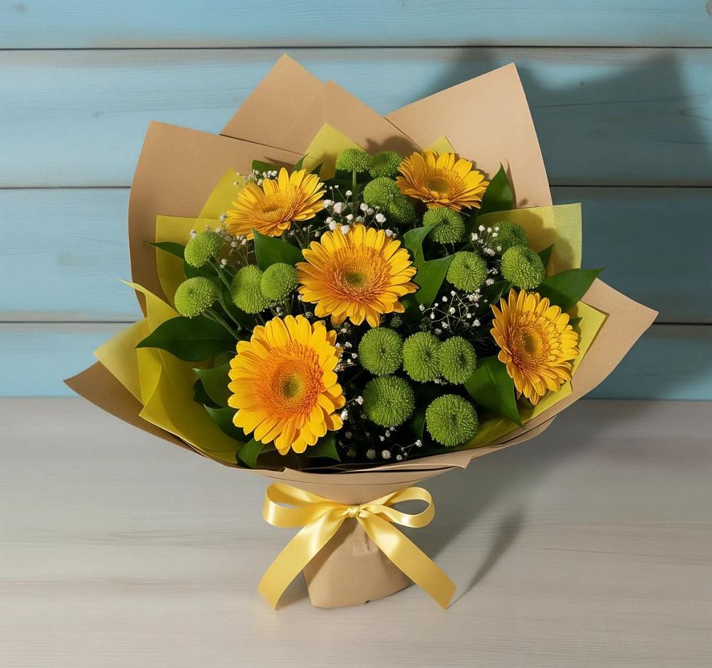 Букет цветов из: Герберы и Хризантемы в Дубовке Тульская область