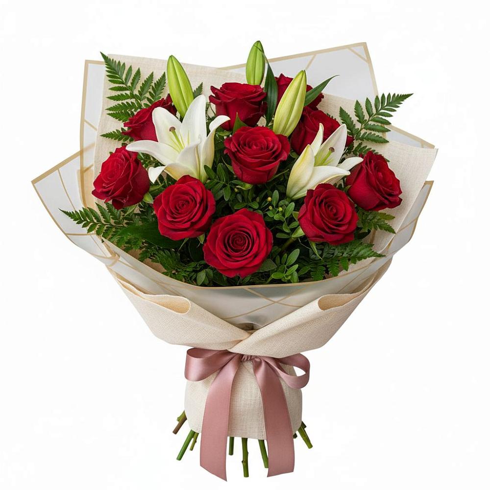 Букет цветов из: Лилии и Розы в Дубовке Тульская область