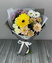 Букет цветов из:  Розы, Герберы и Хризантемы в Дубовке Тульская область