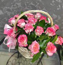 Цветочная композиция из Розы в корзине #REPLACE_PRED# Дубовке Тульская область