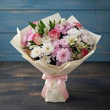 Букет цветов из:  Хризантемы, Альстромерии и Розы в Дубовке Тульская область