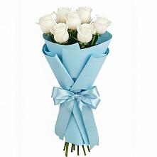 Букет 7 белых роз Проуд #REPLACE_PRED# Дубовке Тульская область