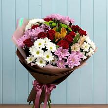Букет цветов из:  Розы, Хризантемы и Альстромерии #REPLACE_PRED# Дубовке Тульская область
