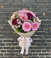 Букет цветов из:  Герберы и Хризантемы #REPLACE_PRED# Дубовке Тульская область