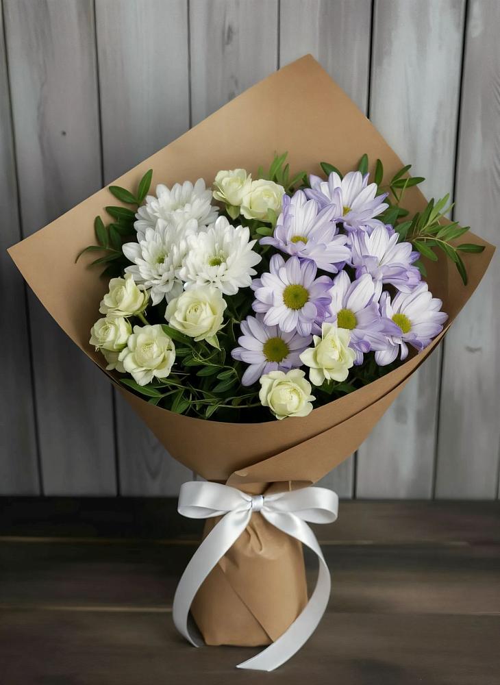 Букет цветов из: Хризантемы и Розы в Дубовке Тульская область