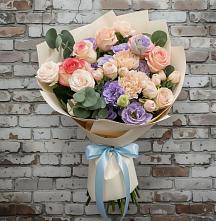 Букет цветов из:  Розы, Лизиантусы и Гвоздики #REPLACE_PRED# Дубовке Тульская область
